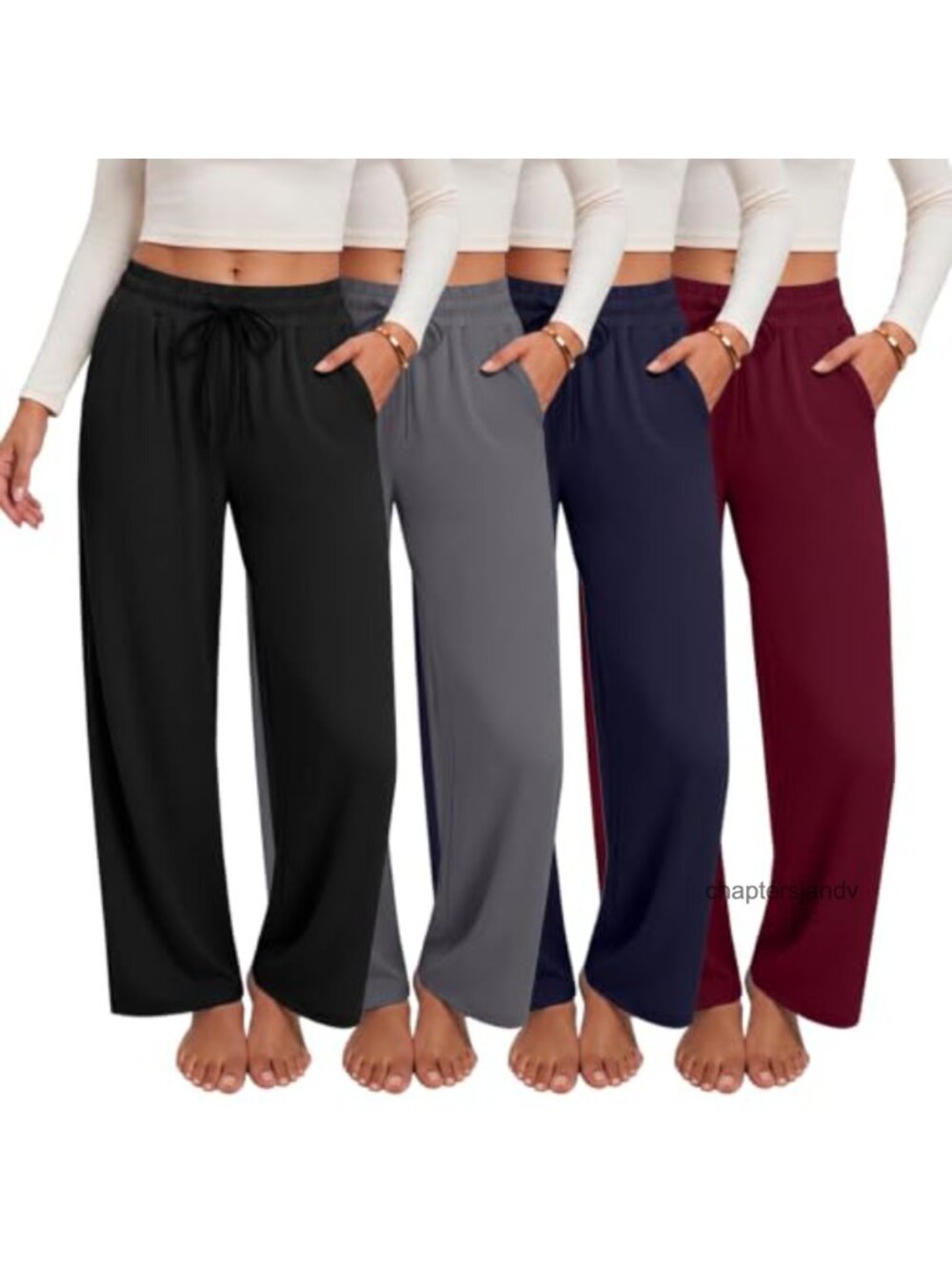 4 Pack Wide Leg Sweatpants Women Lounge Yoga Pants with Pockets